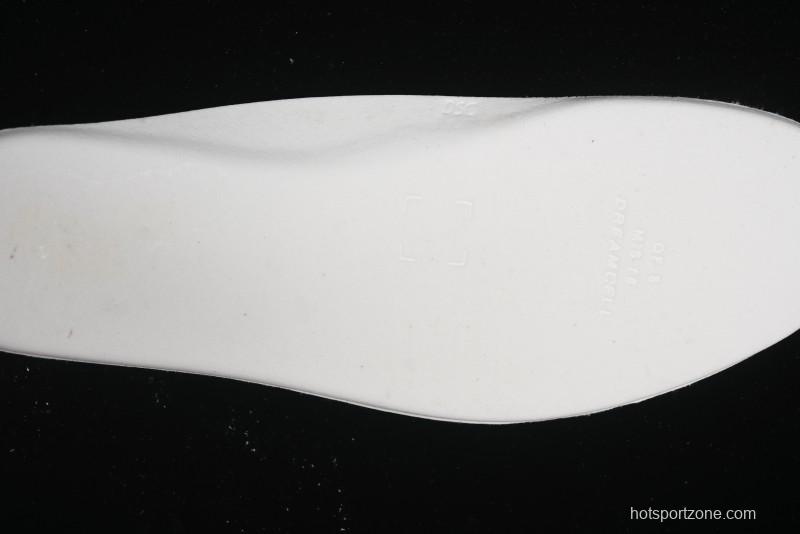 Nike Air Jordan 1 Low 85 Retro Sneakers in White with Metallic Blue Swoosh - FB9933-141