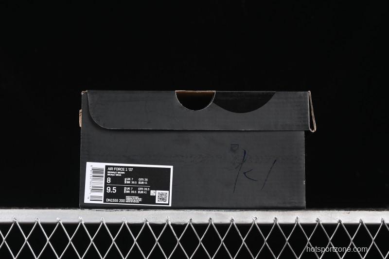 Nike Supreme x Air Force 1 Low Casual Sneakers in Wheat Suede with Full-Length Air Cushion - DN1555-200