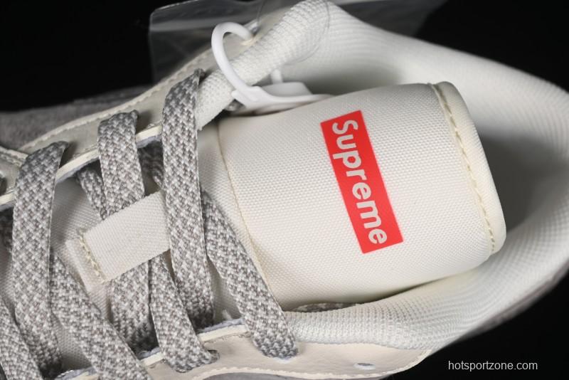 Nike Air Jordan 1 Low Supreme Collaboration - Dual-Tone Beige/Grey Retro Basketball Shoes - SJ9950-030