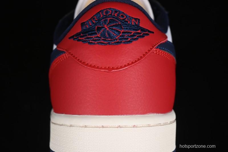 Nike Air Jordan 1 Low OG "Howard University" Casual Sneakers with Blue Toe and Red Heel - HQ2993-100