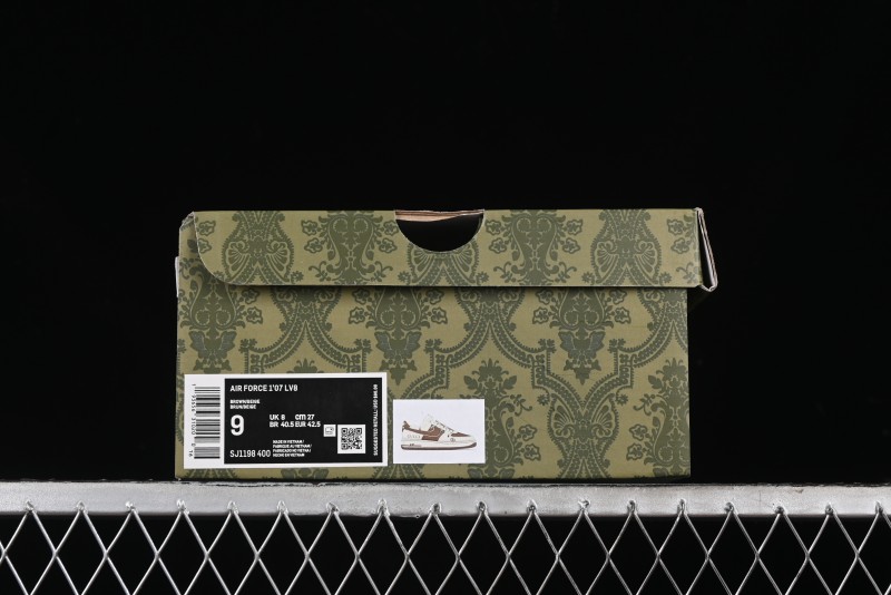 Nike Air Force 1 '07 Low Gucci Collaboration - Brown Coffee Drawstring Low-Top Casual Sneakers - SJ1198-400