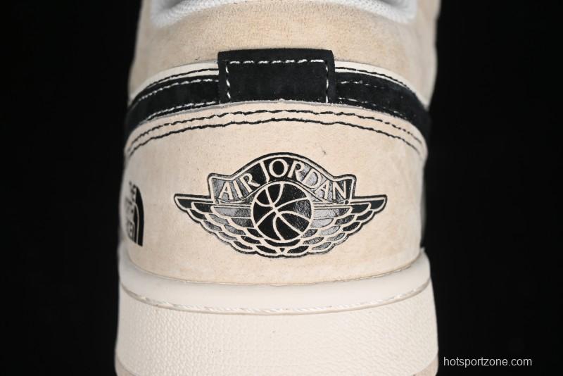 Nike Air Jordan 1 Low AJ1 The North Face Collaboration - Beige Coffee Retro Basketball Shoes - SJ9950-028
