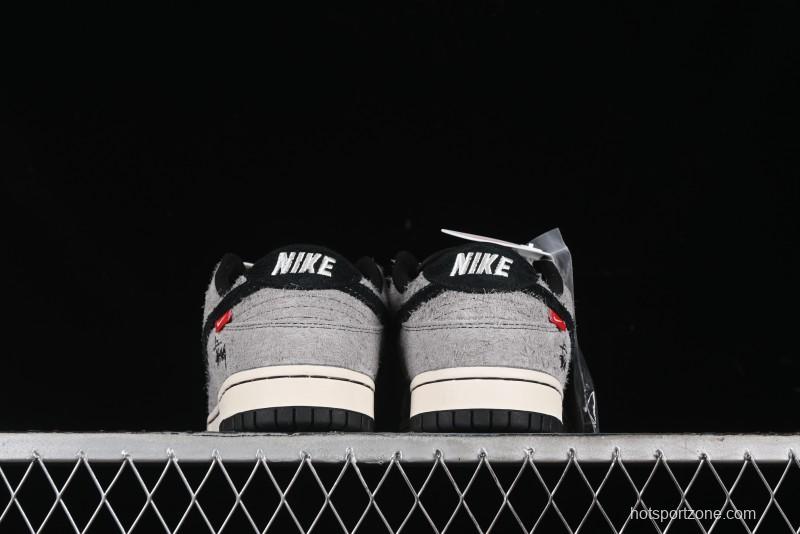Nike SB Dunk Low Stussy Series - Battle Grey Black Hook Anniversary High-End Custom Low-Top Casual Skate Shoes - MM1089-027