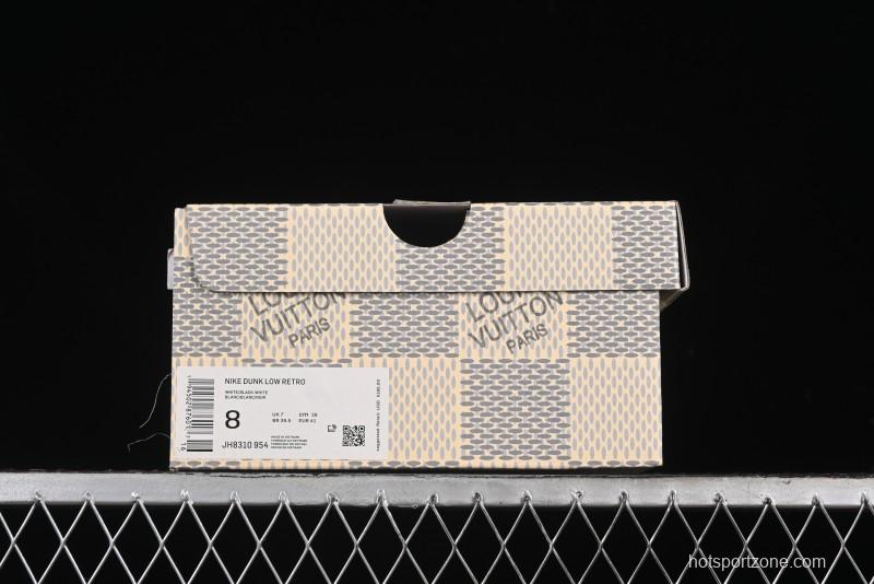 Nike SB Dunk Low LV Collaboration - Beige Blue Print Anniversary High-End Custom Low-Top Casual Skate Shoes - JH8310-954