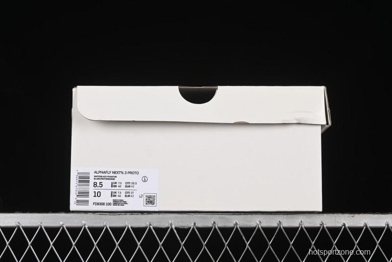 Nike Zoom VaporFly Next 3 Prototype Super Marathon Running Shoes with Dual Air Zoom and Full-Length Carbon Fiber Plate - FD8356-100