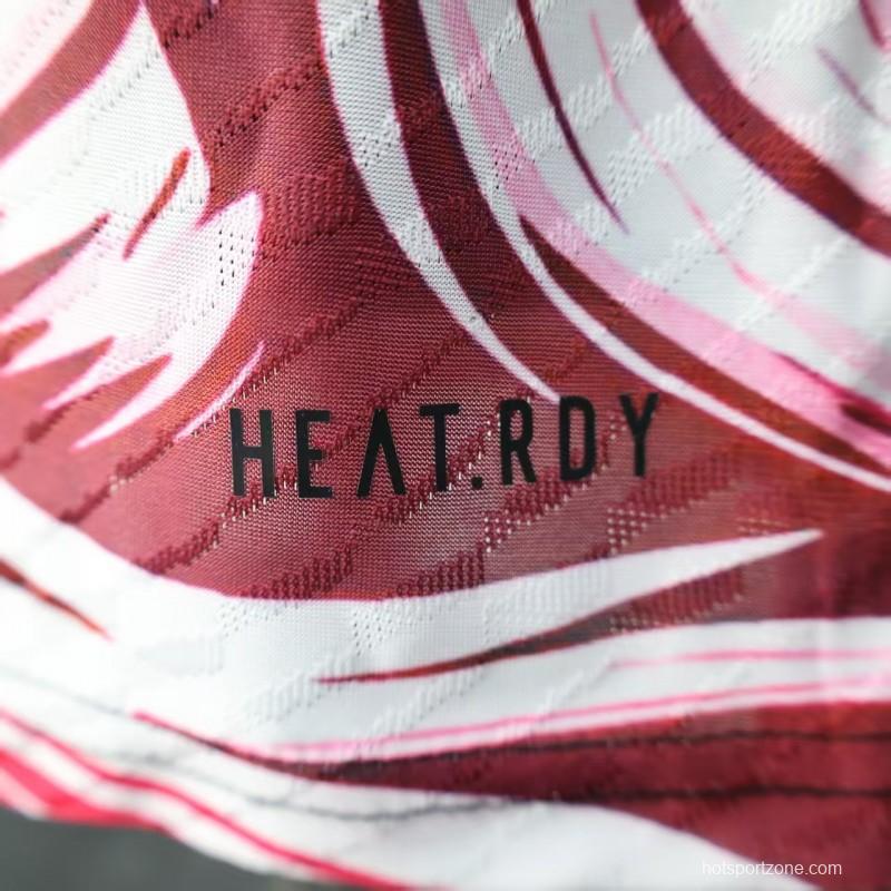 Player Version 2025 Japan Dark Navy with Rising Phoenix Design and Red Gradient Splash Pattern Jersey