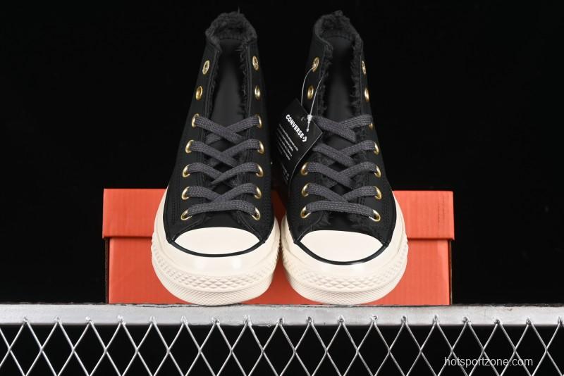 Converse Chuck 1970s Winter Waterproof Leather High-Top Sneakers with Gold Eyelets and Fleece Lining - A12444C