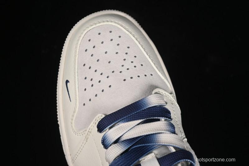 Nike Air Jordan 1 Low Supreme Collaboration - Deep Blue Two-Tone Sole Retro Basketball Shoes - SJ9950-020