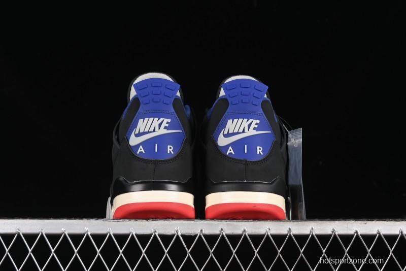 Nike Air Jordan 4 Retro Basketball Shoes in Black, Blue and Neutral Grey - FV5029-003