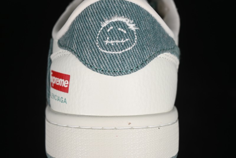Nike Travis Scott x Fragment Design x Air Jordan 1 Low OG SP AJ1 Supreme Collaboration - Green Canvas Swoosh Low-Top Casual Sneakers - JH6088-706
