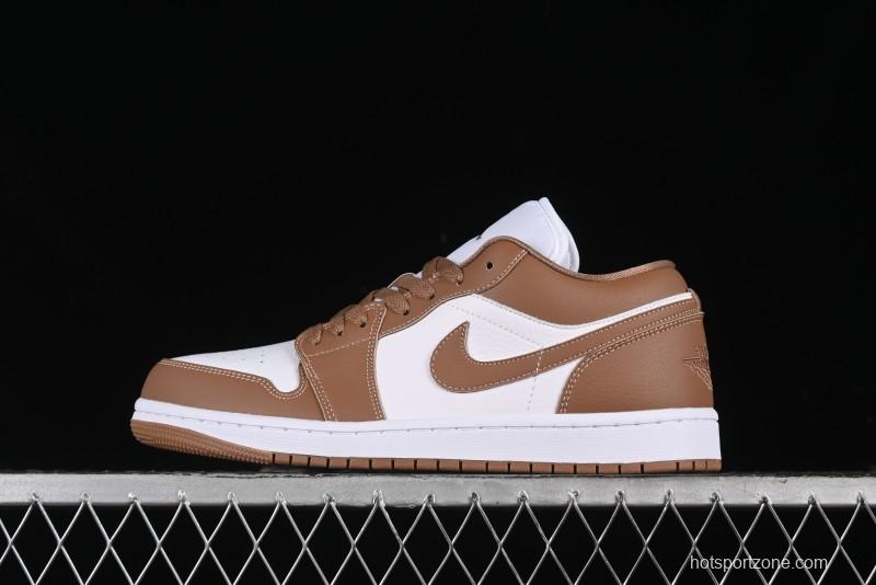 Nike Air Jordan 1 Low AJ1 White Tan Low-Top Casual Sneakers - DC0774-202