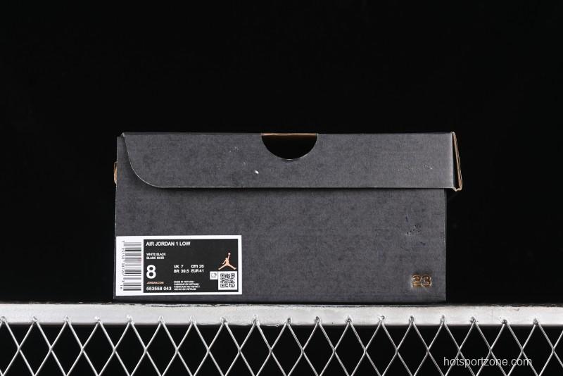 Nike Air Jordan 1 Low Retro Basketball Shoes in Black and White - 553558-043