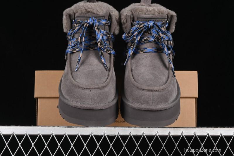 UGG Classic Mini II Fur Lace-Up Platform Mini Boots with Treadlite Outsole - 1143954