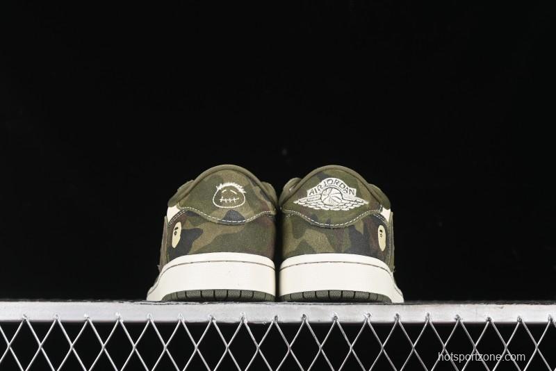 Nike Air Jordan 1 Low OG SP Travis Scott x Fragment Design Collaboration Sneakers - CH6336-014