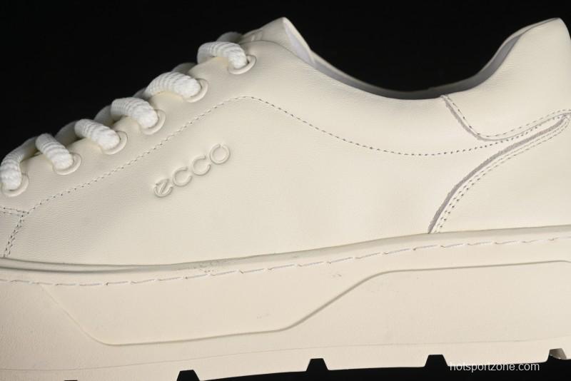 ECCO Street Light Series Autumn Platform Round Toe Versatile Casual White Sneakers 63311901002