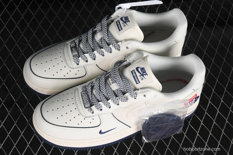Nike Air Force 1 '07 Low Supreme The North Face Collaboration - Off White Light Blue Casual Sneakers - XZ1996-130