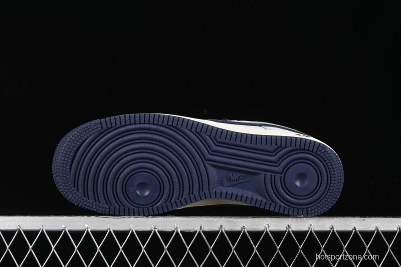 Nike Air Force 1 '07 Low Stussy Collaboration - Grey Pigskin Blue Sole Low-Top Casual Sneakers - XZ3318-028