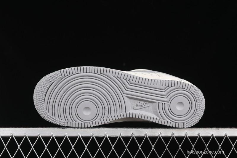 Nike Air Force 1 '07 Low Stussy Collaboration - Brushed Grey Low-Top Casual Sneakers - XZ3328-005