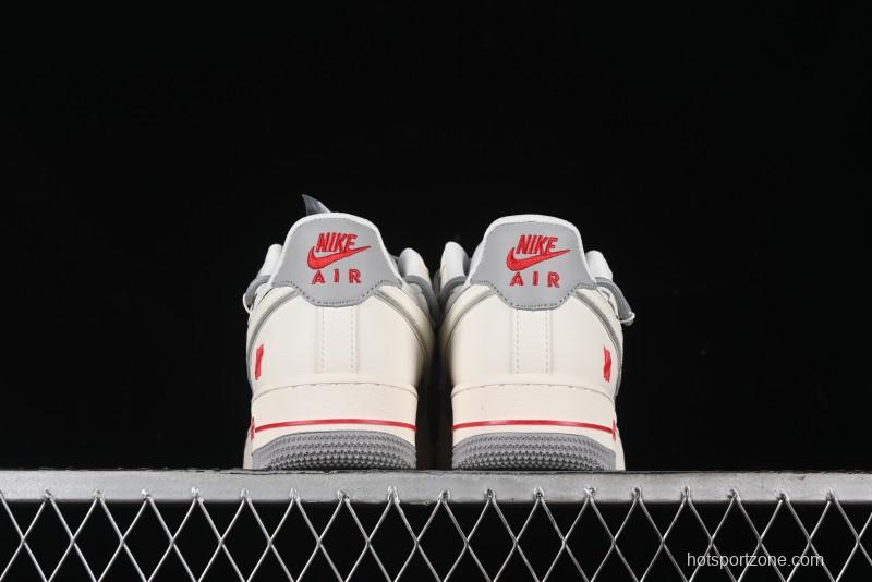 Nike Air Force 1 '07 Low UN Collaboration - Beige Silver Trim Lace-Up Casual Sneakers - SJ1198-500