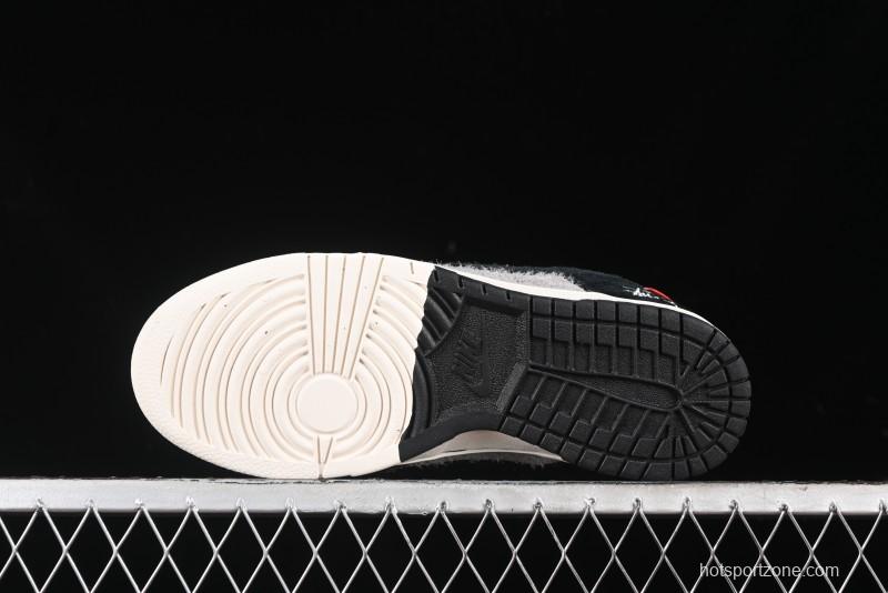 Nike SB Dunk Low Stussy Series - Grey Black with Black Swoosh Anniversary Custom Low-Top Casual Skate Shoes - MM1089-028