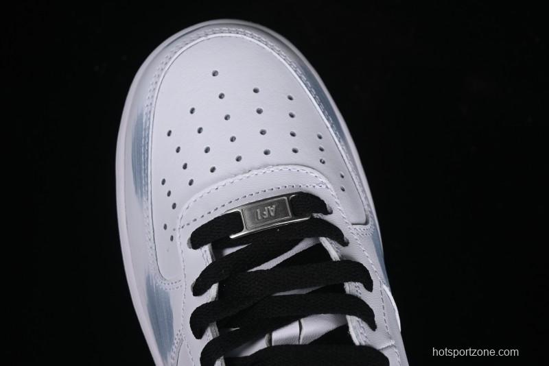 Nike Air Force 1 Mid Custom Hand-Painted Broken Three Hooks Shadow Spray-Painted Strap Mid-Top Casual Sneakers - CW2289-111