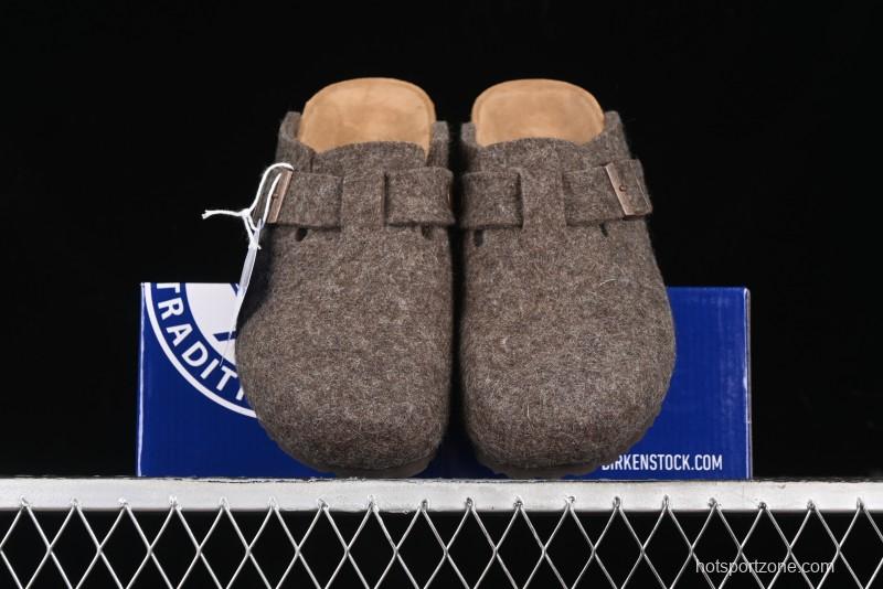 Birkenstock Half-Fur Slide Sandals with Wool Lining - G.D4