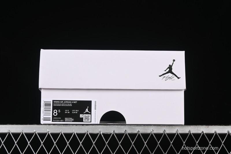 Nike Air Jordan 4 Retro Basketball Shoes with Mesh Design - FV7251-001