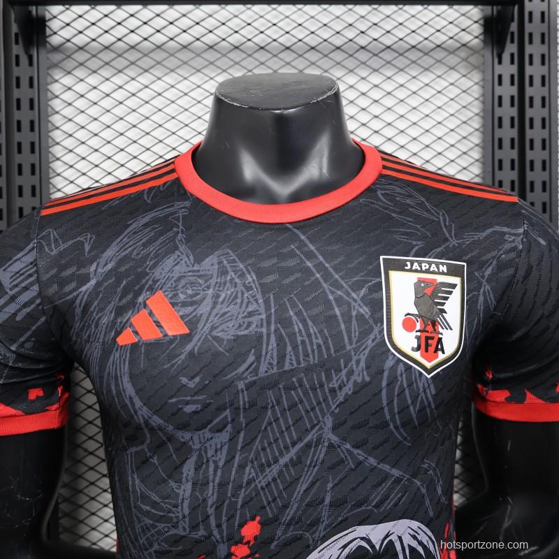 Player Version 2025 Japan National Team Black with Anime Character Design Jersey