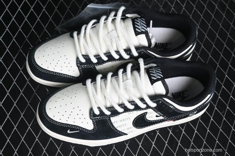 Nike SB Dunk Low Off-White Collaboration - Anniversary High-End Custom Low-Top Casual Skate Shoes - YX5066-211