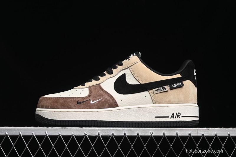 Nike Air Force 1 '07 Low The North Face x Stussy Collaboration - Black Brown Coffee Casual Sneakers - KK1988-018