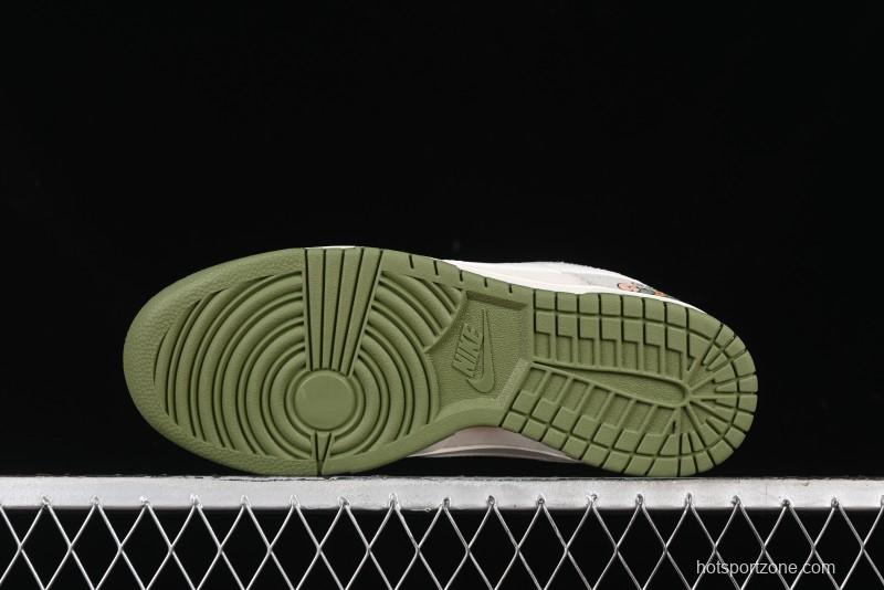 Nike SB Dunk Low Gucci Collaboration - Smoke Green Anniversary High-End Custom Low-Top Casual Skate Shoes - XX2025-389