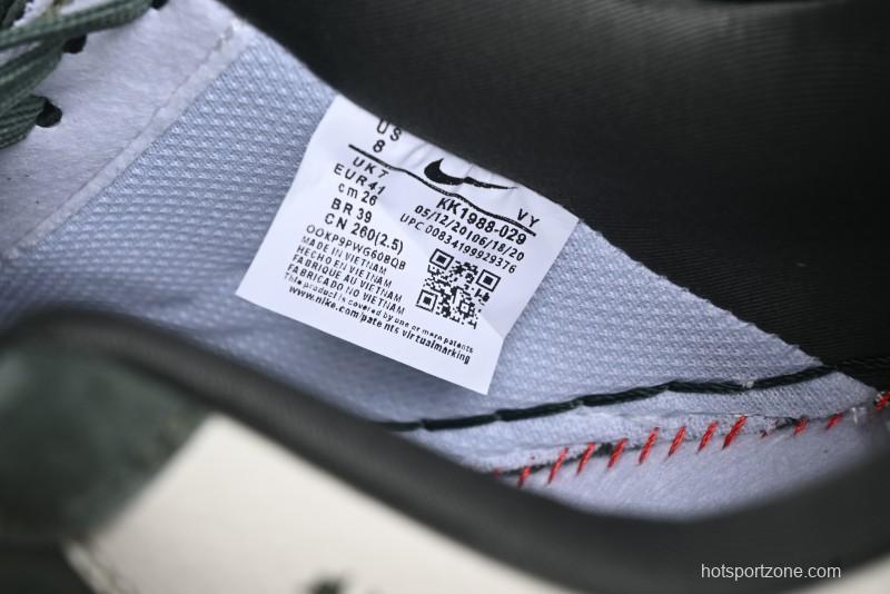 Nike Air Force 1 '07 Low Chrome Hearts Collaboration - Moss Green White Low-Top Casual Sneakers - KK1988-029