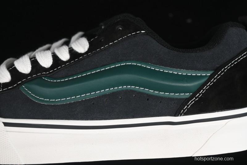 Vans Knu Skool Carbon Grey Black Green Low Top Retro Casual Vulcanized Sneakers - VN000D6CCI2