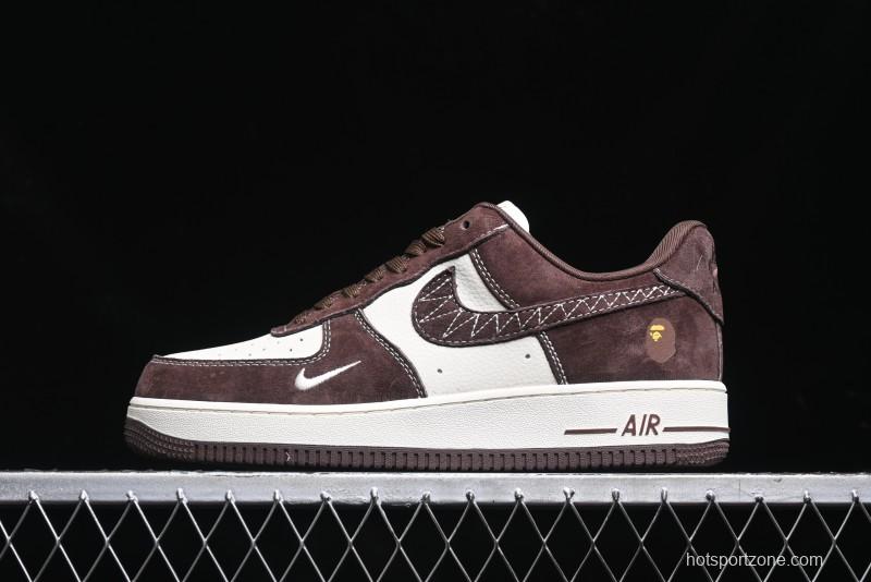 Nike Air Force 1 '07 Low BAPE Collaboration - Tan Brown Casual Sneakers - KK1988-027