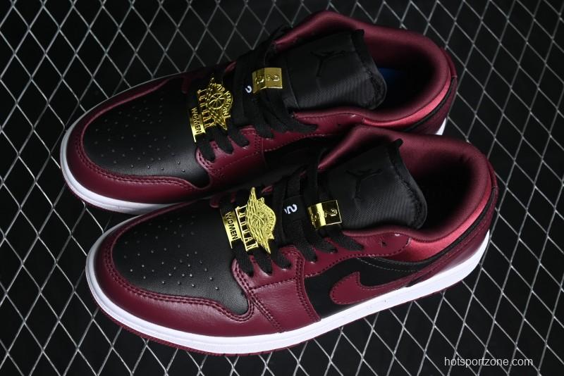 Nike Air Jordan 1 Low AJ1 Black Wine Red Metallic Wings DB6491-600