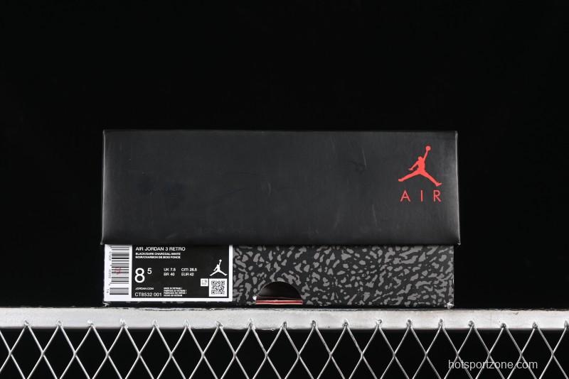 Nike Air Jordan 3 Retro Basketball Shoes in Midnight Black - CT8532-001