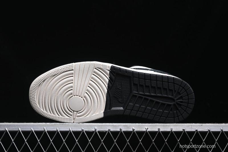 Nike Air Jordan 1 Low AJ1 Supreme Collaboration - Black White Two-Tone Retro Basketball Shoes - SJ9950-021
