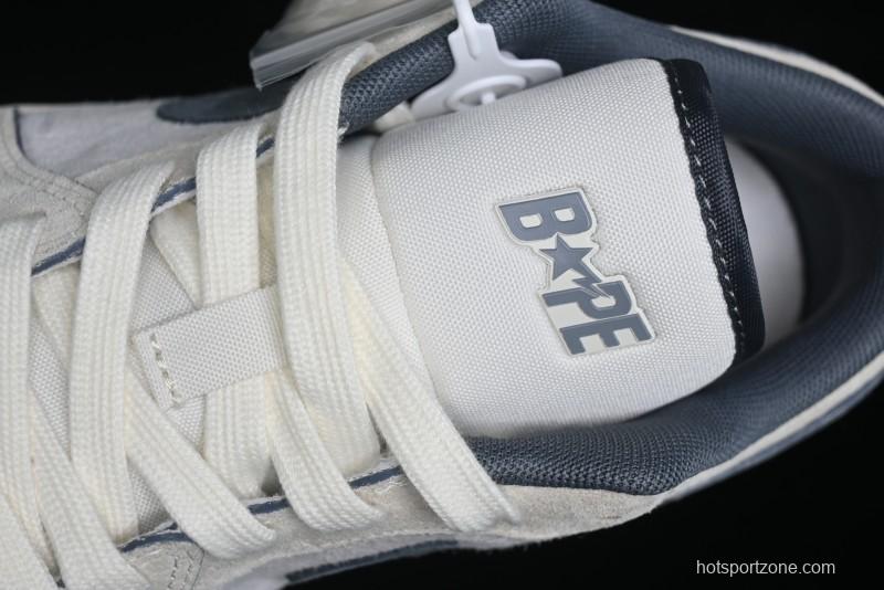 Nike Air Jordan 1 Low AJ1 Bape Collaboration - Custom High-End Retro Basketball Shoes with Light Grey Check - DM9188-008