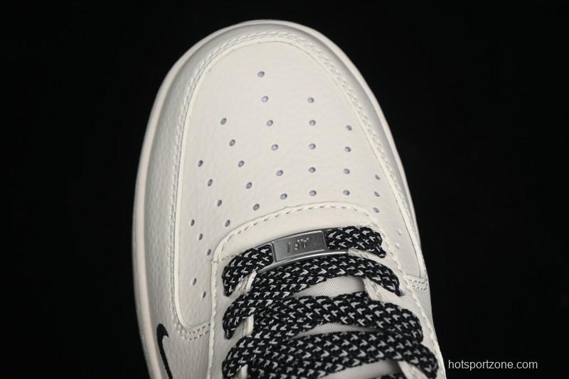 Nike Air Force 1 '07 Low Stussy Collaboration - Black Sail Metallic Silver - XZ3328-506