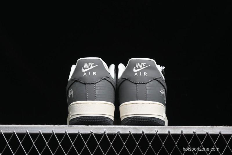 Nike Air Force 1 '07 Low Stussy Collaboration - Light Bone Shadow Low-Top Casual Sneakers - DF0180-008