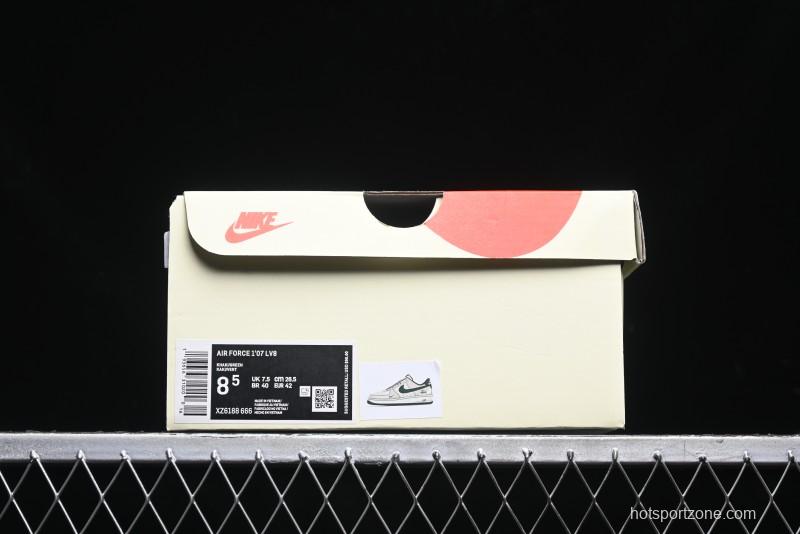 Nike Air Force 1 '07 Low Stussy Collaboration Light Brown Green Low-Top Casual Sneakers - XZ6188-666