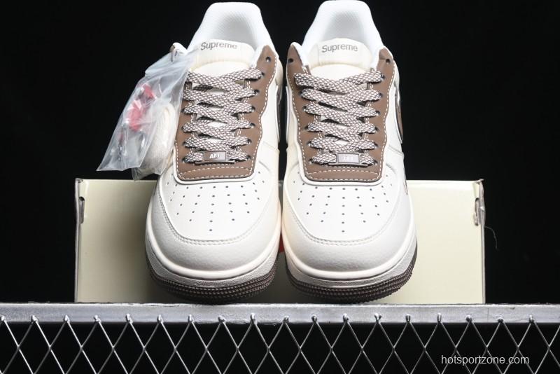 Nike Air Force 1 '07 Low Stone Island x Supreme Collaboration - Beige Brown Swoosh Casual Sneakers - BB1616-306