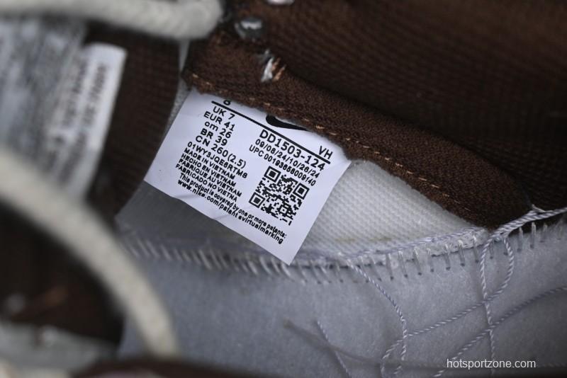 Nike Dunk Low Retro Casual Sneakers in Brown and Sail with Panda Mischief Skyline Theme - DD1503-124