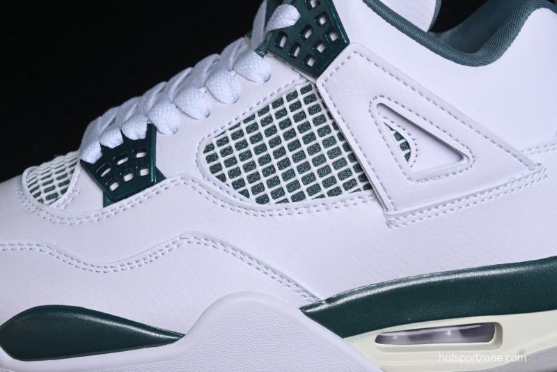 Nike Air Jordan 4 Retro Sneakers in White, Oxidized Green and Neutral Grey - AQ8138-103