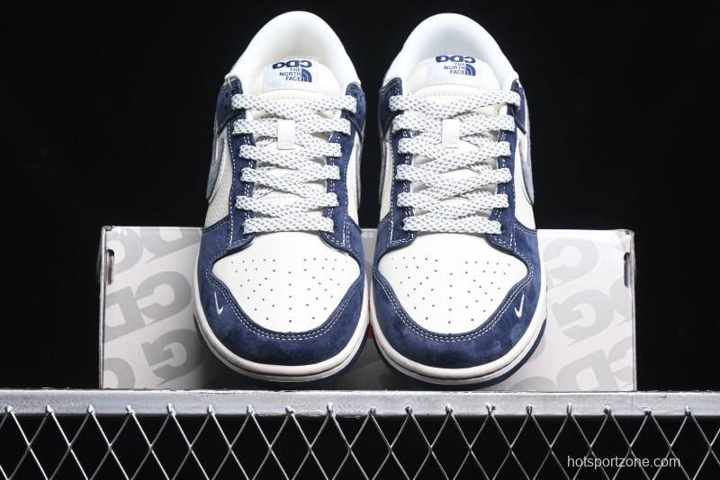 Nike SB Dunk Low The North Face Collaboration - Light Blue Grey Check Anniversary High-End Custom Low-Top Casual Skate Shoes - YX5066-251