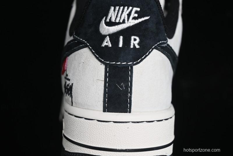 Nike Air Force 1 '07 Low Stussy Collaboration - AF1 Light Grey Red Tag Low-Top Casual Sneakers SJ6698-009