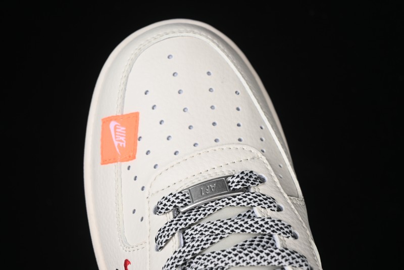 Nike Air Force 1 '07 Low Stussy Collaboration - Black Woven Label Low-Top Casual Sneakers - SJ6698-011