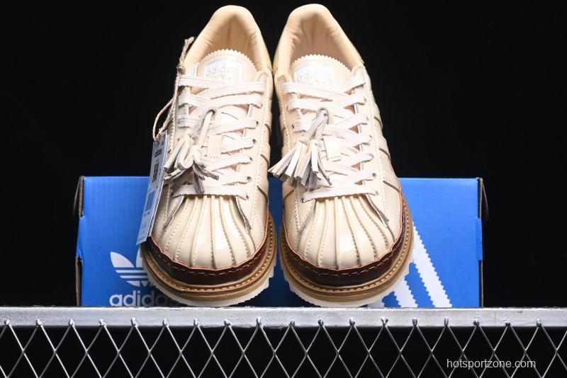 Adidas Clot x Superstar JQ6117 Shell Toe Sneakers with Preppy Style and Perforated Design - JQ6117