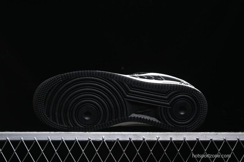 Nike Air Force 1 '07 Low Stussy Collaboration - All Black Low-Top Casual Sneakers - XZ6188-311
