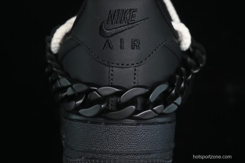 Nike Air Force 1 '07 Low Black Deconstructed Utility Casual Sneakers - CW2288-763